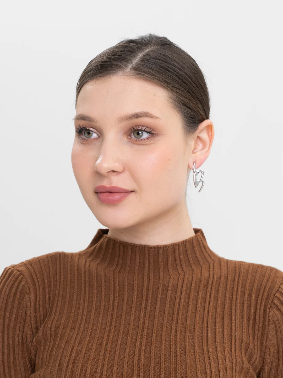 Серьги-гвоздики женские Befree, из серебристого металла