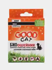 Ошейник от блох и клещей для кошек и мелких пород собак черный, Good Cat, 35 см