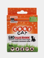 Ошейник от блох и клещей для кошек и мелких пород собак оранжевый, Good Cat, 35 см