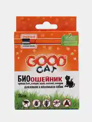 Ошейник от блох и клещей для кошек и мелких пород собак оранжевый, Good Cat, 35 см