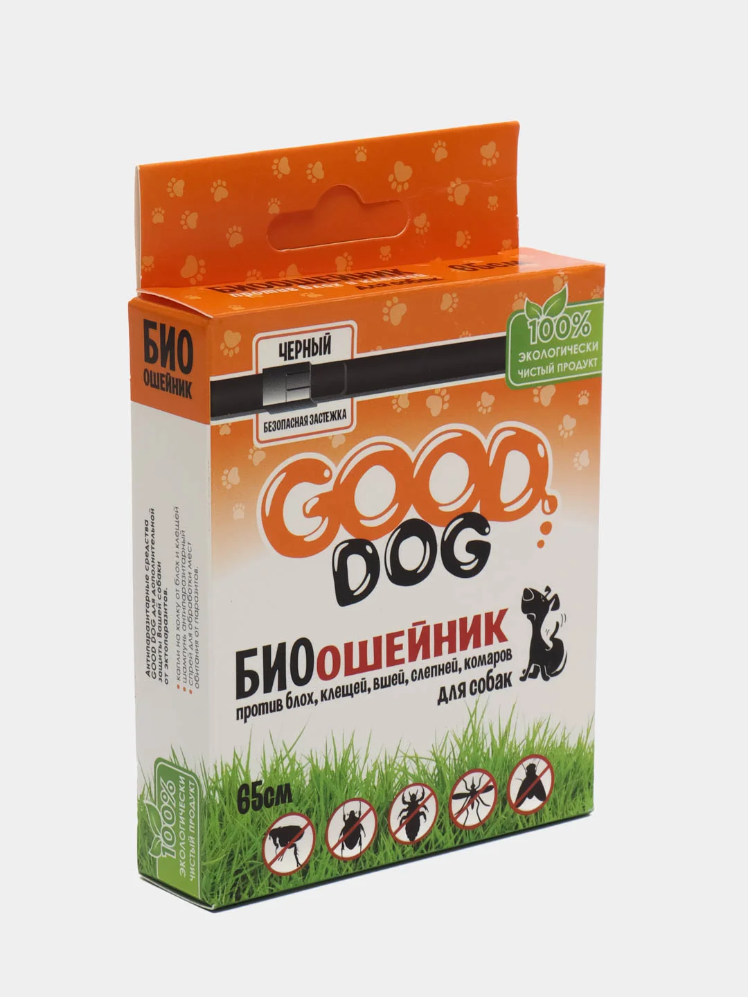 Ошейник от блох и клещей для собак черный, Good Dog, 65 см