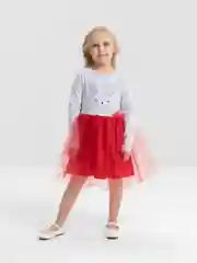 Красный платье для девочки, с длинным рукавом, 3-7 лет