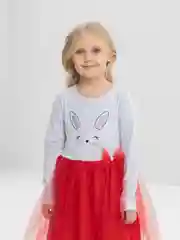 Красный платье для девочки, с длинным рукавом, 3-7 лет