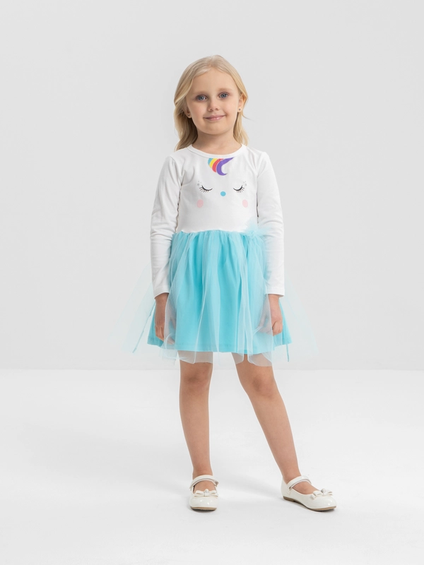 Платье для девочки, с длинным рукавом, 3-7 лет