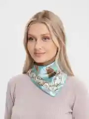 Ледяной элегантный квадратный платок из шелковистой ткани с принтом