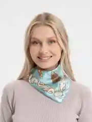 Ледяной элегантный квадратный платок из шелковистой ткани с принтом