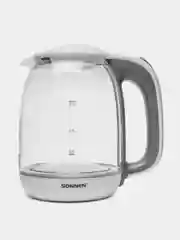 Чайник SONNEN KT-1792, 1,7л, 2200Вт, закрытый нагр. элемент, стекло, белый, подсветка