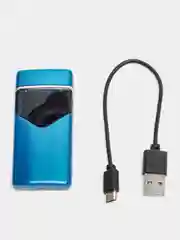 Синий зажигалка электронная, металлическая, USB, плазменная спираль, зажигалка электронная