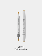 Маркер для скетчей TOUCH BRUSH двухсторонний цв.101 охра желтая