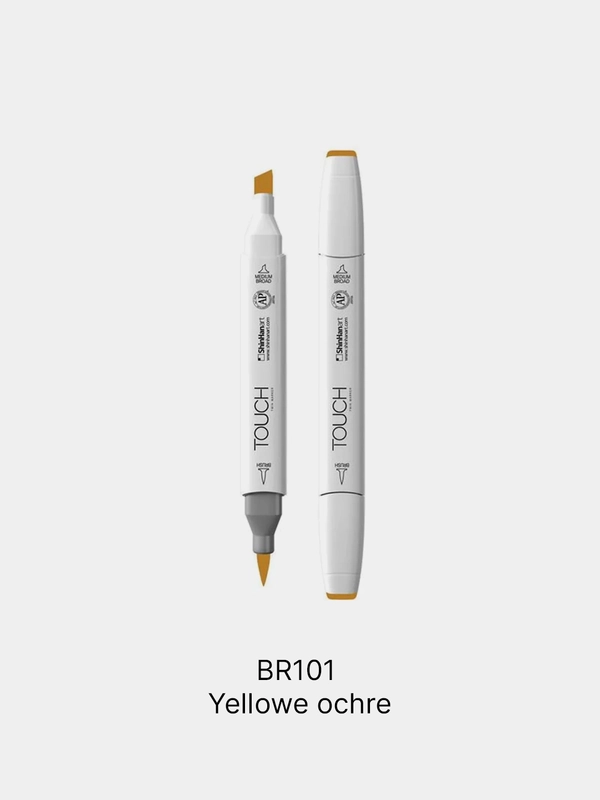Маркер для скетчей TOUCH BRUSH двухсторонний цв.101 охра желтая