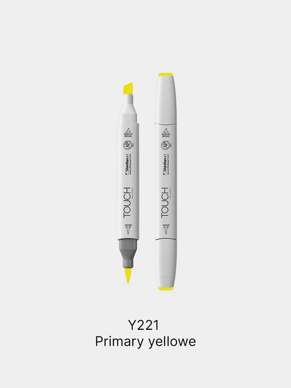 Маркер для скетчей TOUCH BRUSH двухсторонний цв.221 желт основной