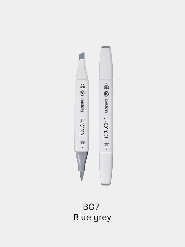 Маркер для скетчей TOUCH BRUSH двухсторонний цв.BG7 серо-синий 7