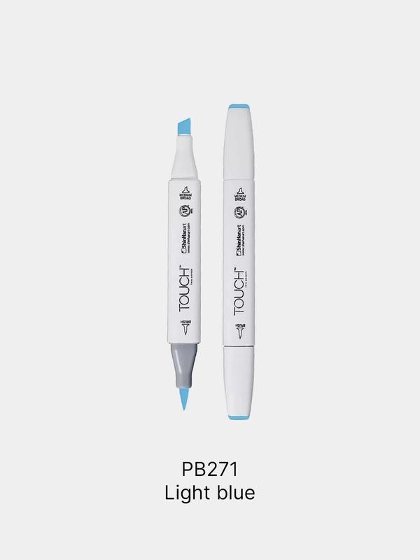 Маркер для скетчей TOUCH BRUSH двухсторонний цв.271 синий светлый