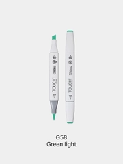 Маркер для скетчей TOUCH BRUSH, двухсторонний, зеленый, мятный