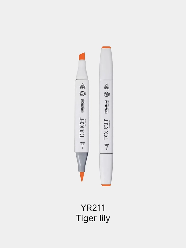 Маркер для скетчей TOUCH BRUSH двухсторонний цв.211 тигровая лилия