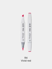 Маркер для скетчей TOUCH BRUSH двухсторонний цв.004 красный яркий