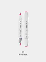 Маркер для скетчей TOUCH BRUSH двухсторонний цв.004 красный яркий