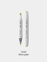 Маркер для скетчей TOUCH BRUSH двухсторонний цв.224 зеленый оливковый бледный