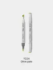 Маркер для скетчей TOUCH BRUSH двухсторонний цв.224 зеленый оливковый бледный