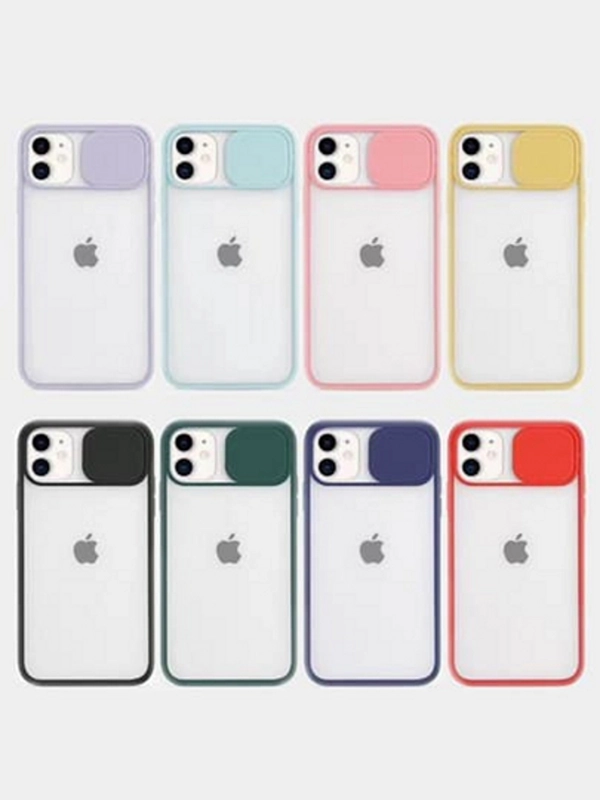 Чехол с защитой шторкой для камеры на iPhone 6s/7/8/Plus/SE/20/X/XS/XR/11/Pro/Max/12/13/айфон