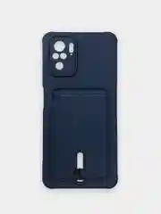 Темно-синий чехол Xiaomi Redmi Note 10, 10S, Poco M5s (Сяоми Редми Нот 10, 10С), с карманом для карты