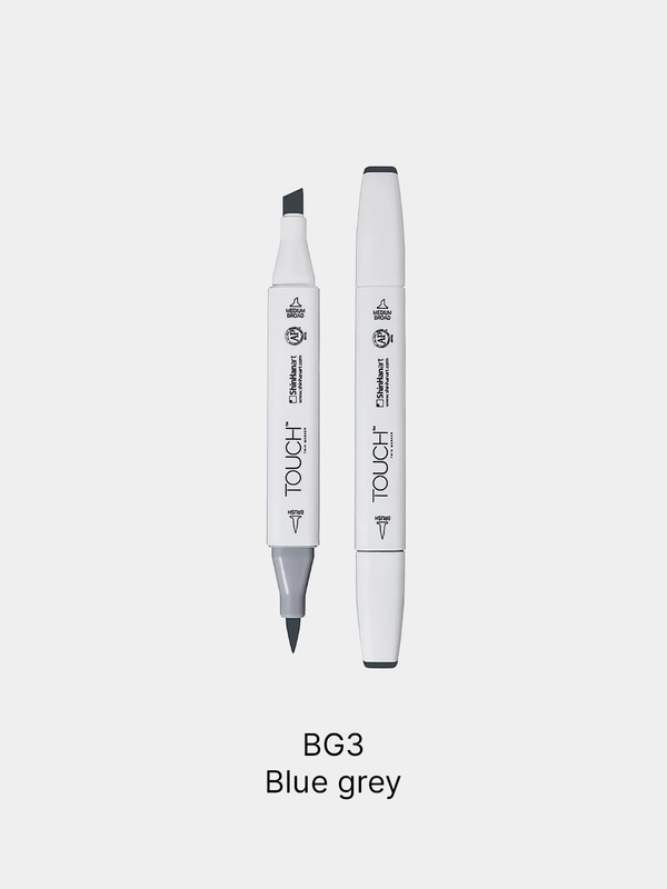 Маркер для скетчей TOUCH BRUSH двухсторонний цв.BG3 серо-синий 3