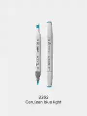 Маркер для скетчей TOUCH BRUSH двухсторонн цв.262 лазурный голубой