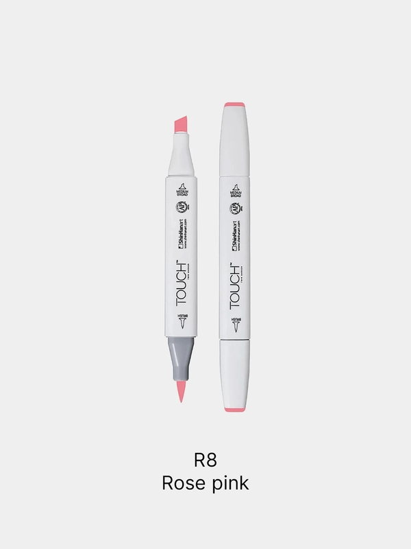 Маркер для скетчей TOUCH BRUSH двухсторонний цв.008 розовая роза