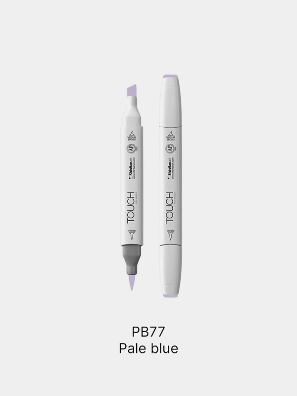 Маркер для скетчей TOUCH BRUSH, двухсторонний, синий бледный