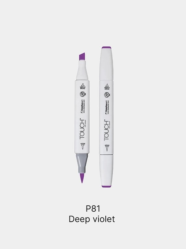 Маркер для скетчей TOUCH BRUSH двухсторонний цв.081 фиолетовый насыщенный