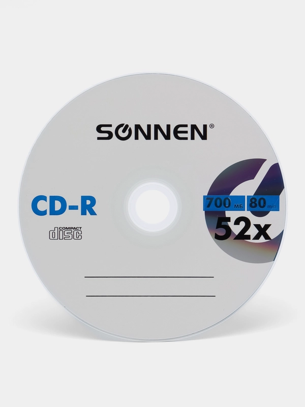 Диски CD-R SONNEN 700Mb 52x Bulk (термоусадка без шпиля) КОМПЛЕКТ 50шт, 512571