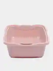 Розовый туалет лоток для кошек с сеткой Dunya Plastik, 255 мм*365 мм*95 мм