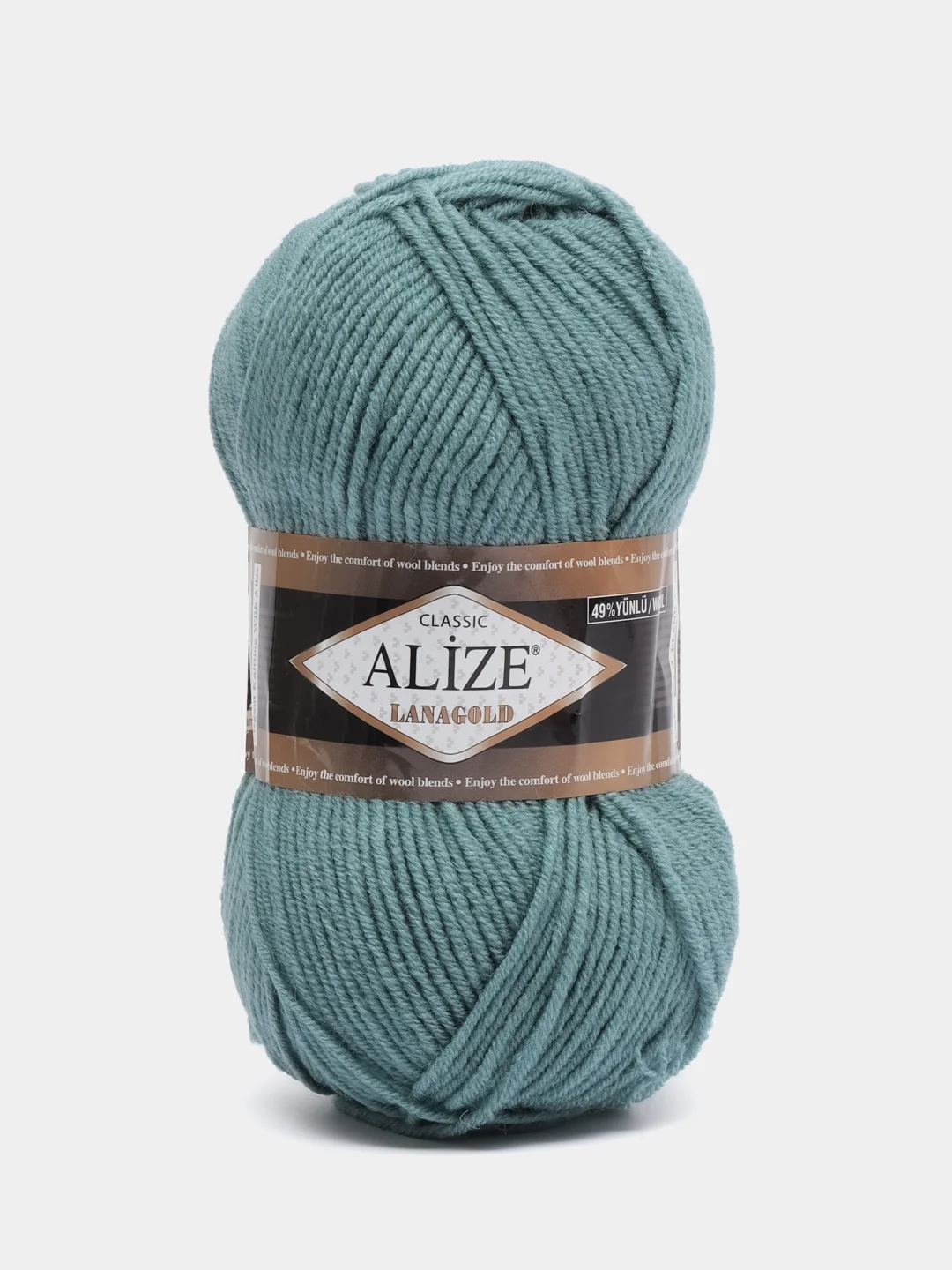 Лазурный пряжа Alize Lanagold, 49% шерсть, 51% акрил, 100 г, 240 м