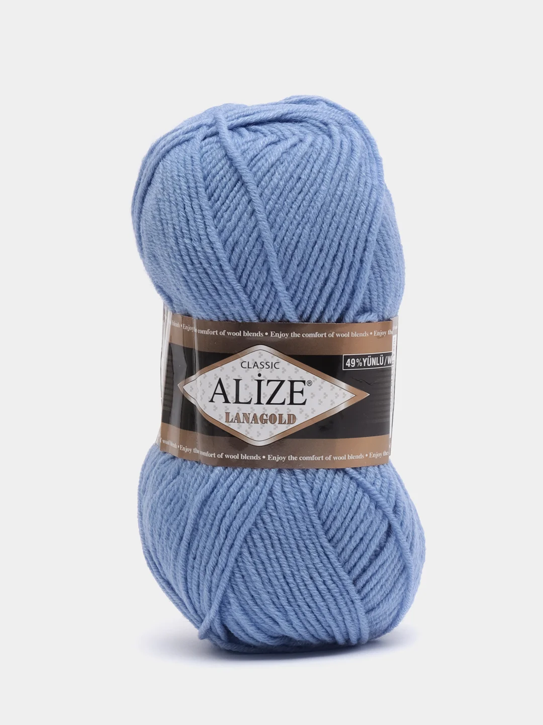 Голубой пряжа Alize Lanagold, 49% шерсть, 51% акрил, 100 г, 240 м