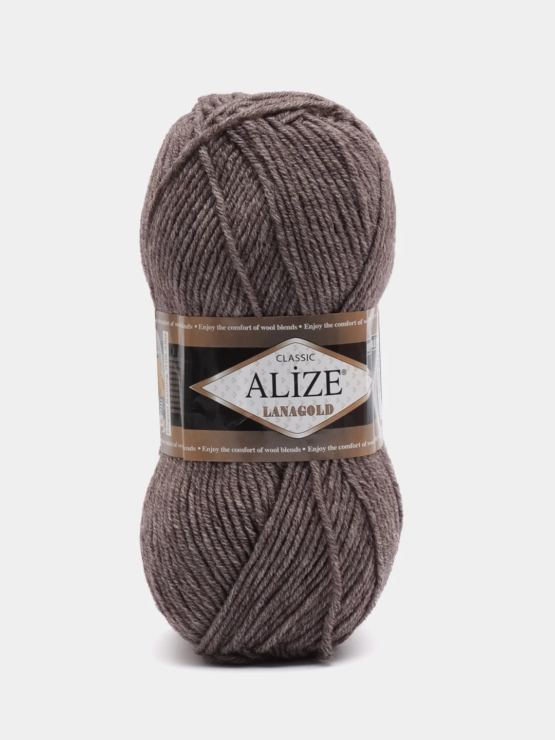 Коричневый пряжа Alize Lanagold, 49% шерсть, 51% акрил, 100 г, 240 м