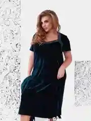 Зеленый халат велюровый с сорочкой, женский