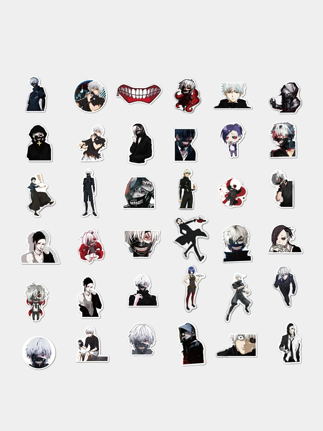 Стикеры аниме "Токийский Гуль", 50 шт (наклейки манга Tokyo Ghoul)