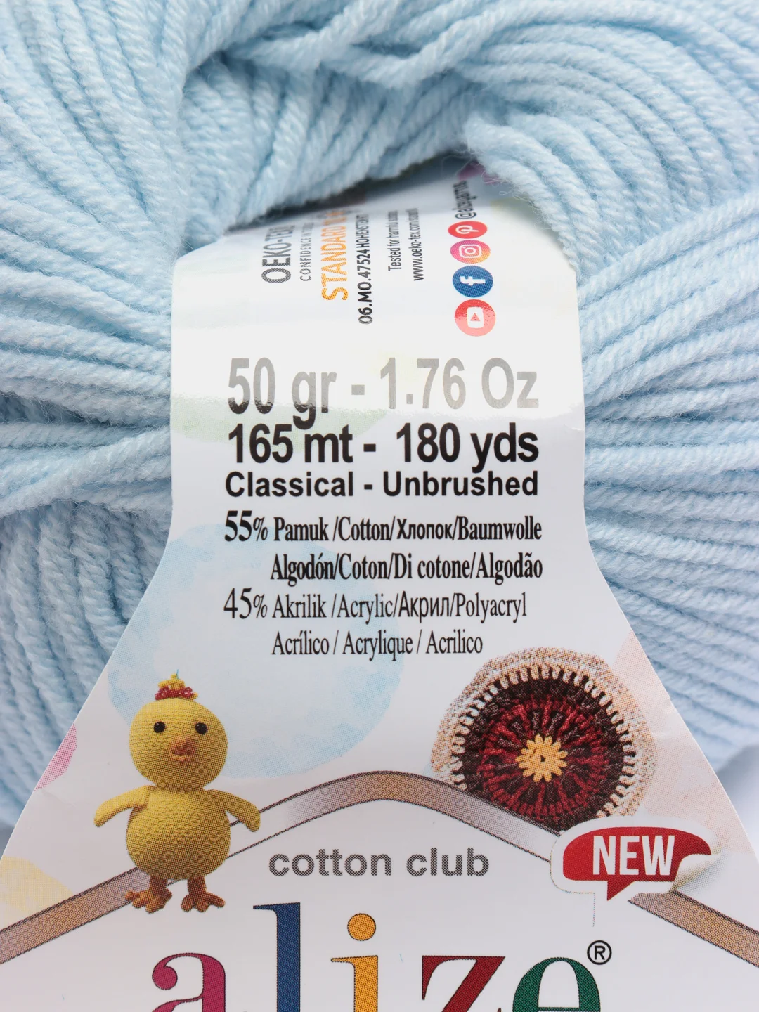 Голубой пряжа Alize Cotton Gold Hobby New