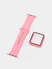 Белый ремешок, бампер и стекло Apple Watch Classic 38 40 42 44 mm Series 1, 2, 3, 4, 5, 6, SE