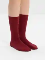 Бордовый хлопковые носки, однотонные, яркие, высокие, унисекс