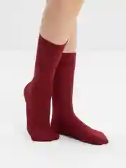 Бордовый хлопковые носки, однотонные, яркие, высокие, унисекс