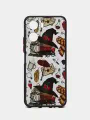 Тёмно-бордовый чехол с ярким рисунком на Vivo Y16 (Виво У16)