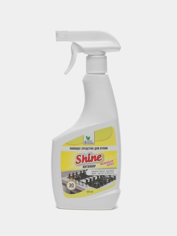 Моющее средство для кухни "Shine" (антижир, триггер) 500 мл. Clean&Green