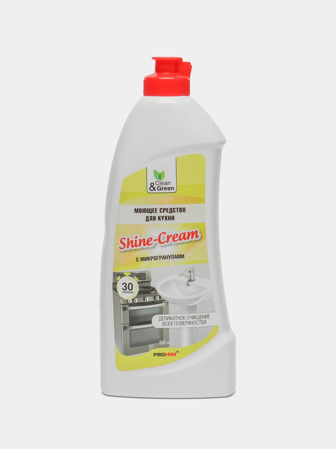 Моющее чистящее средство для кухни Clean&Green Shine-Cream, антижир, крем, 500 мл