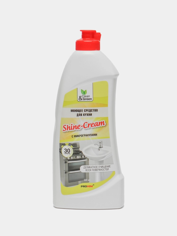 Моющее чистящее средство для кухни Clean&Green Shine-Cream, антижир, крем, 500 мл