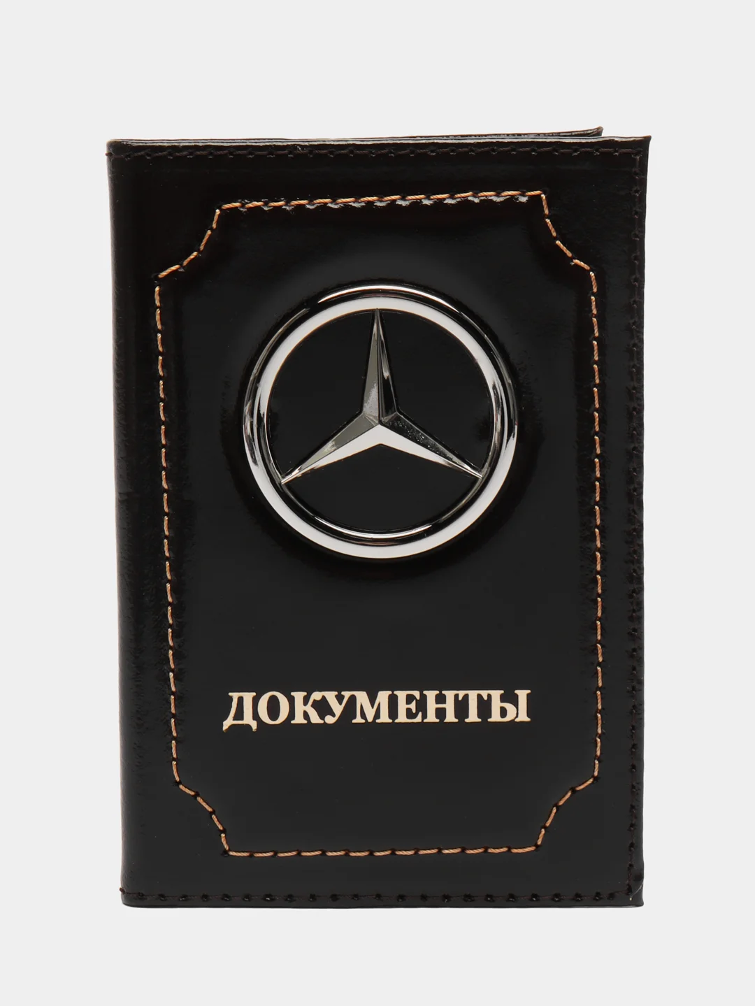 Тёмно-коричневый обложка для документов, с логотипом авто, с отделением для паспорта и карт