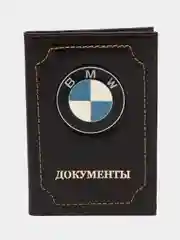 Тёмно-коричневый обложка для документов, с логотипом авто, с отделением для паспорта и карт