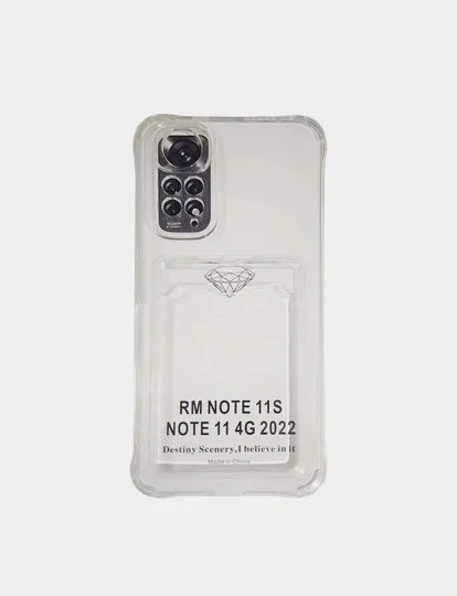 Прозрачный чехол для Redmi Note 11 4G 2022  / NOTE 11S с карманом для  пластиковой карточки