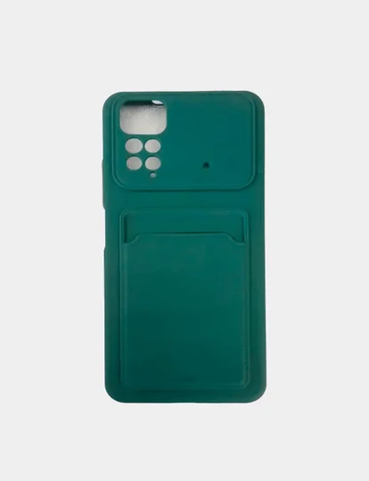 Тёмно-зелёный чехол для Redmi Note 11 4G 2022  / NOTE 11S с карманом для  пластиковой карточки