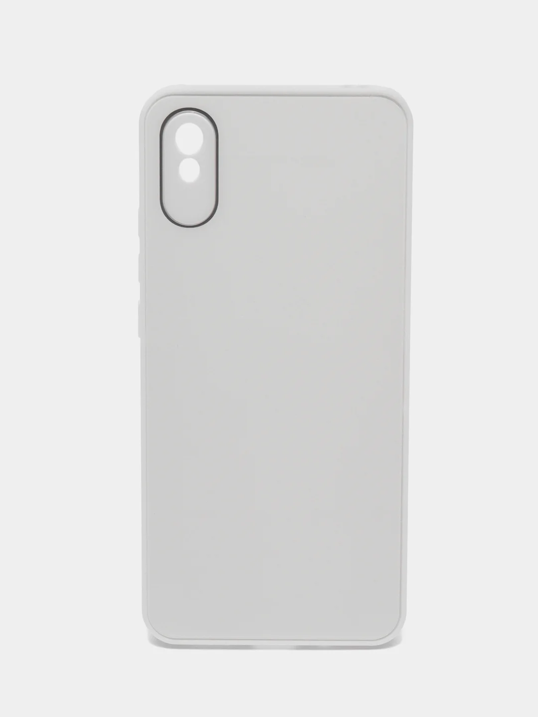 Белый чехол Xiaomi Redmi 9A, Сяоми Редми 9А пластиковый, под бархатное стекло